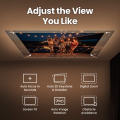 GV32 | 1080p 500lm LED Portable Projector for Bedside Ceiling Projection with Google TV