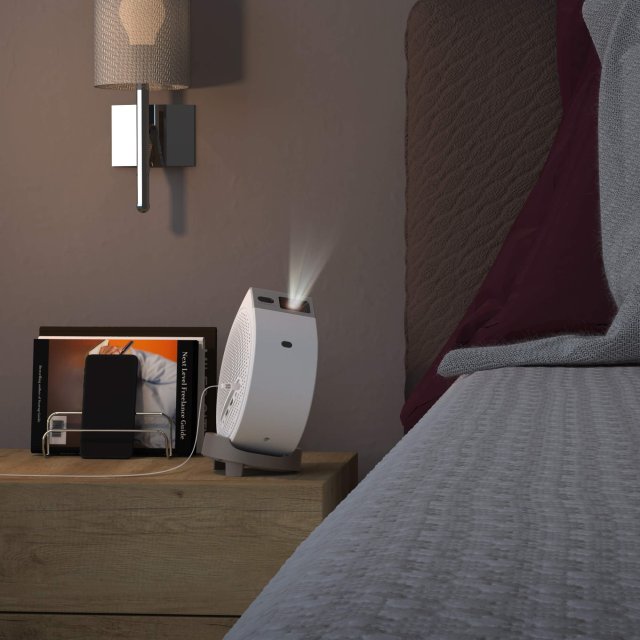 GV32 | 1080p 500lm LED Portable Projector for Bedside Ceiling Projection with Google TV