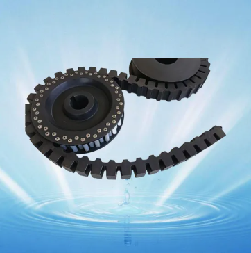 Juxin Continuous Lift Conveyor with Rubber Block Chain Horizontal and Vertical Transfer Goods