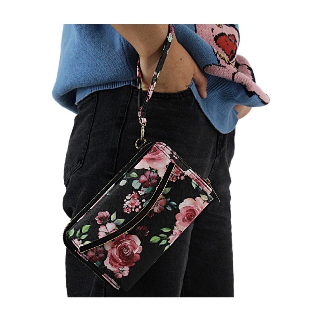 Metal bar crossbody wallet bag