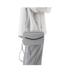 Metal bar crossbody wallet bag