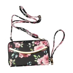 Metal bar crossbody wallet bag