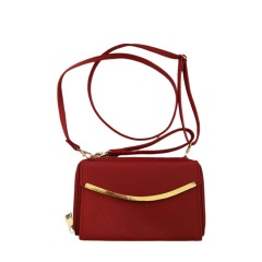 Metal bar crossbody wallet bag