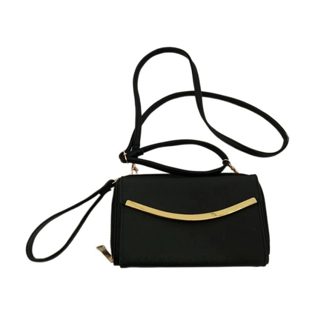 Metal bar crossbody wallet bag