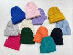 Solid color knitted hat
