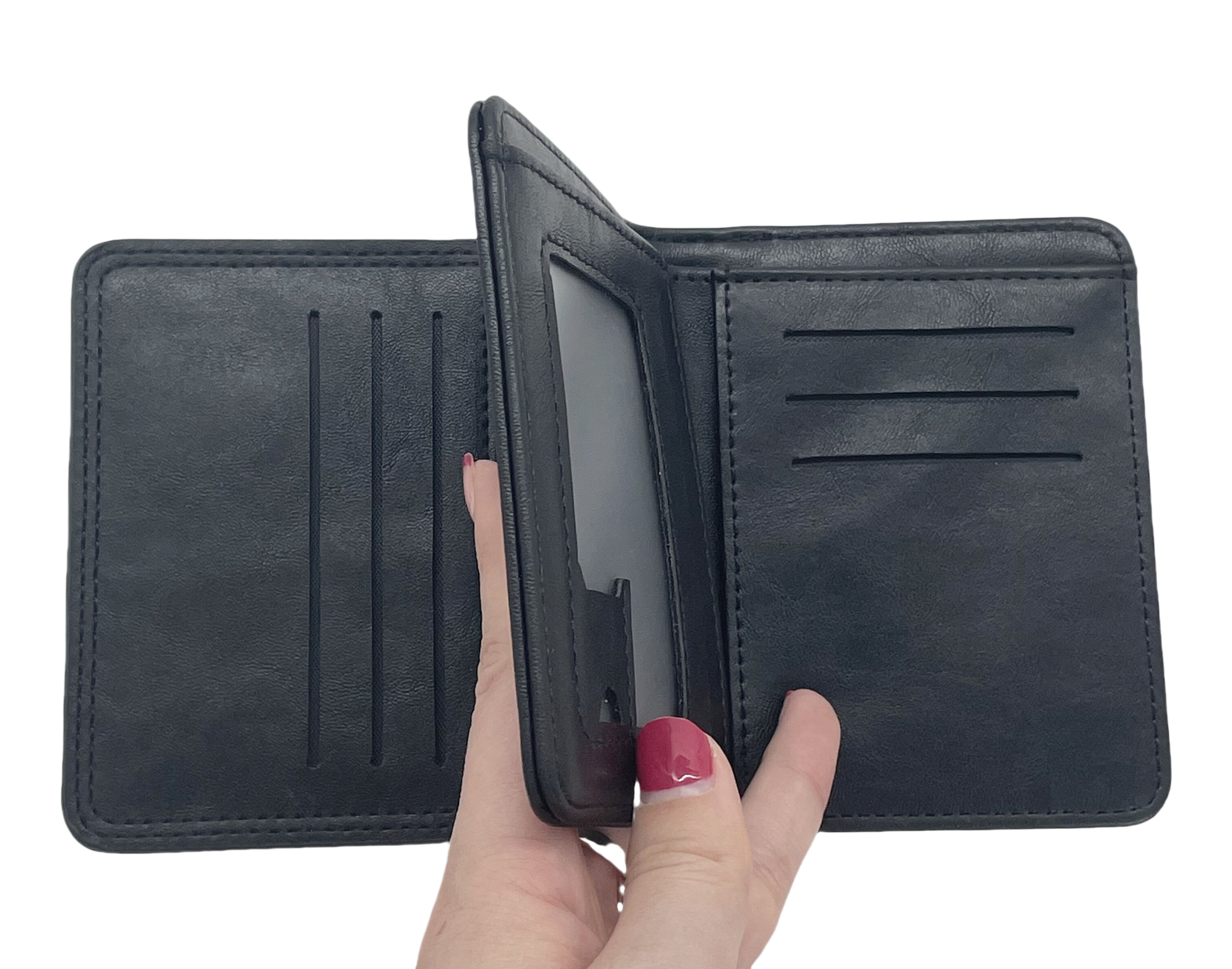 Black Men's PU Billfold