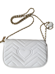 Quilted Heart Pattern Crossbody Bag