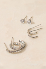 3-Pack Hoop And Stud Earrings