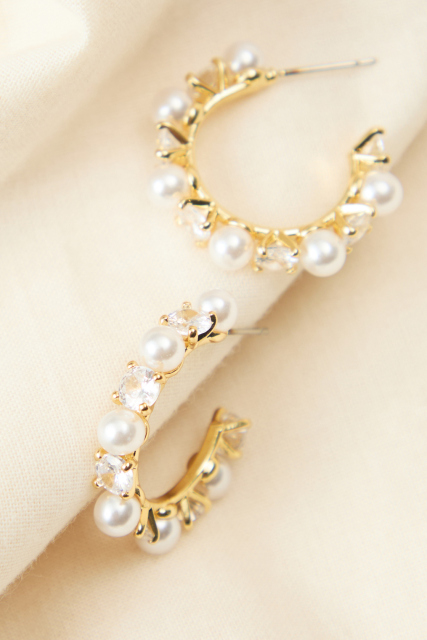 Pearl Hoop Earrings