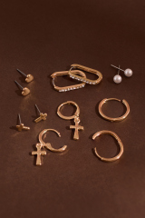 6-Pack Gold Plated Earrings