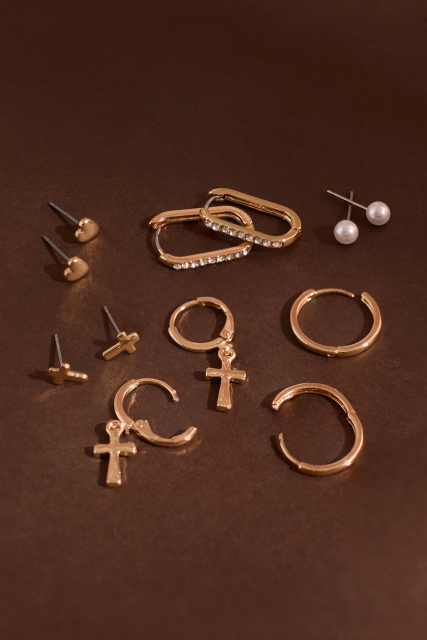 6-Pack Gold Plated Earrings