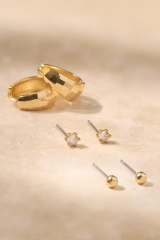 3-Pack Hoop&Studs Earrings