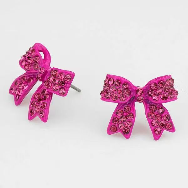 Rhinestone Bow Earrings