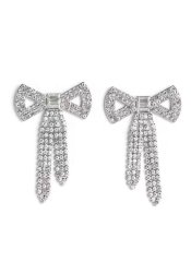 Rhinestone Bow Earrings