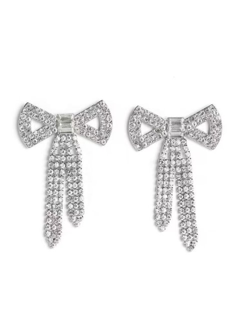 Rhinestone Bow Earrings