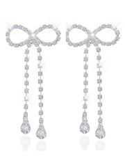 Rhinestone Bow Earrings