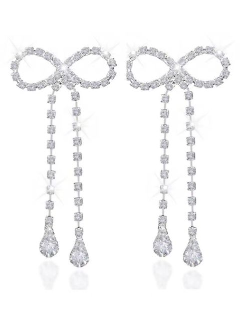 Rhinestone Bow Earrings