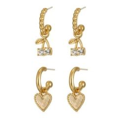 2-Pack Gold Plated Earrings