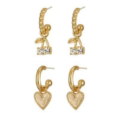 2-Pack Gold Plated Earrings