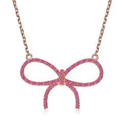 Rhinestone Bow Necklace
