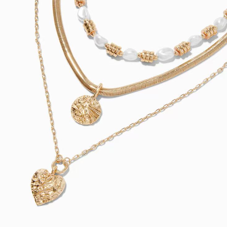 3-Row Necklace With Pendant