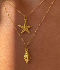 2-Row Seashell&Starfish Necklace