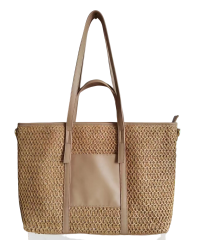 Little Pocket Straw Tote Bag