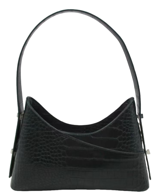 Black Crocodile Pattern Tote Bag
