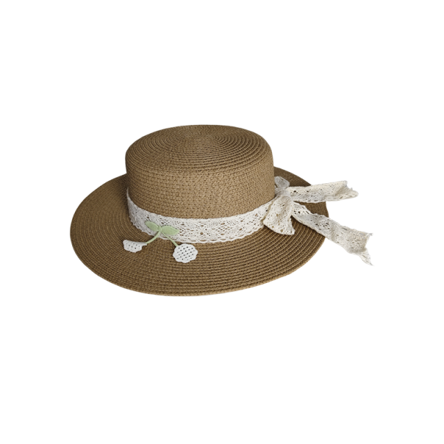 Ribbon bow straw hat