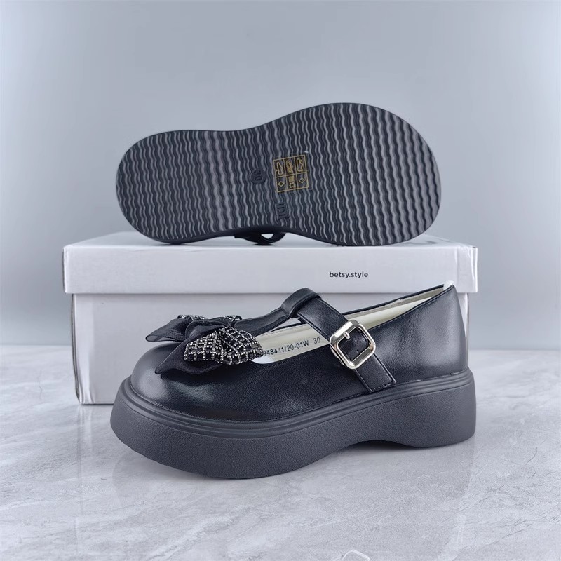 Betsy Leather shoes/Black princess shoes 30#-35#