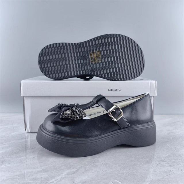 Betsy Leather shoes/Black princess shoes 30#-35#