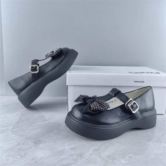 Betsy Leather shoes/Black princess shoes 30#-35#
