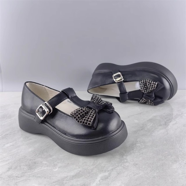 Betsy Leather shoes/Black princess shoes 30#-35#