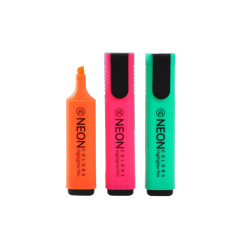HUILEXING Highlighter, 6 Colors Neon Color Large Capacity Flat Shape Fluorescent Marker, SF-266