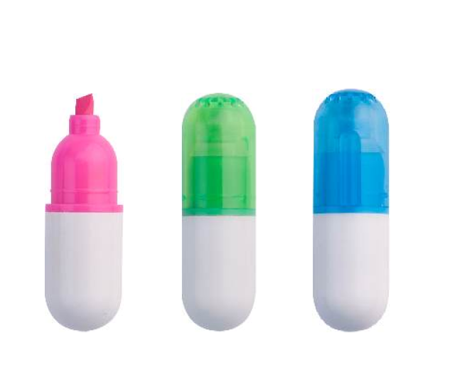 HUILEXING Highlighter, 6 Colors Pastel Color Mini Capsule Shape Highlighter,SF-2105