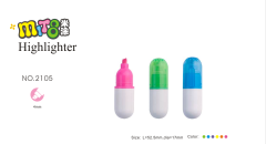 HUILEXING Highlighter, 6 Colors Pastel Color Mini Capsule Shape Highlighter,SF-2105