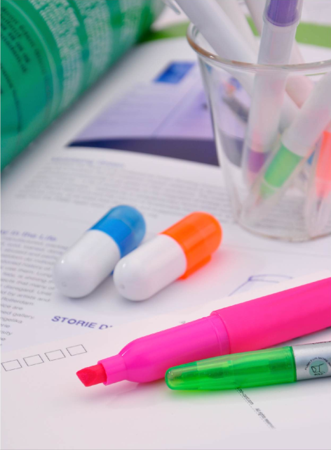 HUILEXING Highlighter, 6 Colors Pastel Color Mini Capsule Shape Highlighter,SF-2105