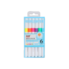 HUILEXING Highlighter, 6 Colors Neon Color Soft Chisel Tip Highlighter,SF-160