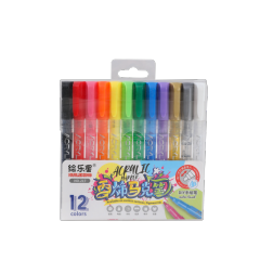 HUILEXING Marker Pen, 12 Colors Acrylic Marker with Valve Structure,SF-217