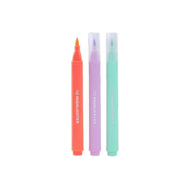 HUILEXING Highlighter, 6 Colors Pastel Color Triangular Brush Tip Highlighter, SF-988