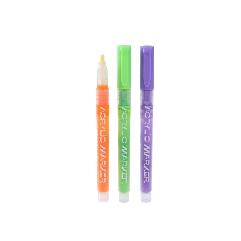 HUILEXING Marker Pen, 12 Colors Acrylic Marker with Valve Structure,SF-217