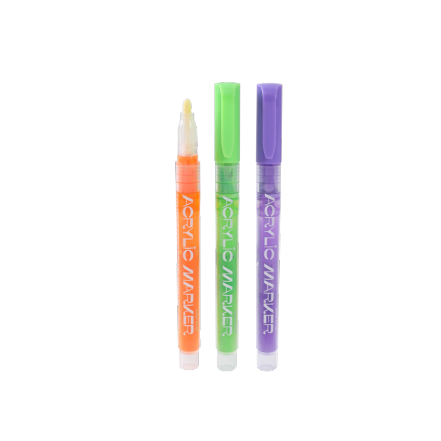 HUILEXING Marker Pen, 12 Colors Acrylic Marker with Valve Structure,SF-217