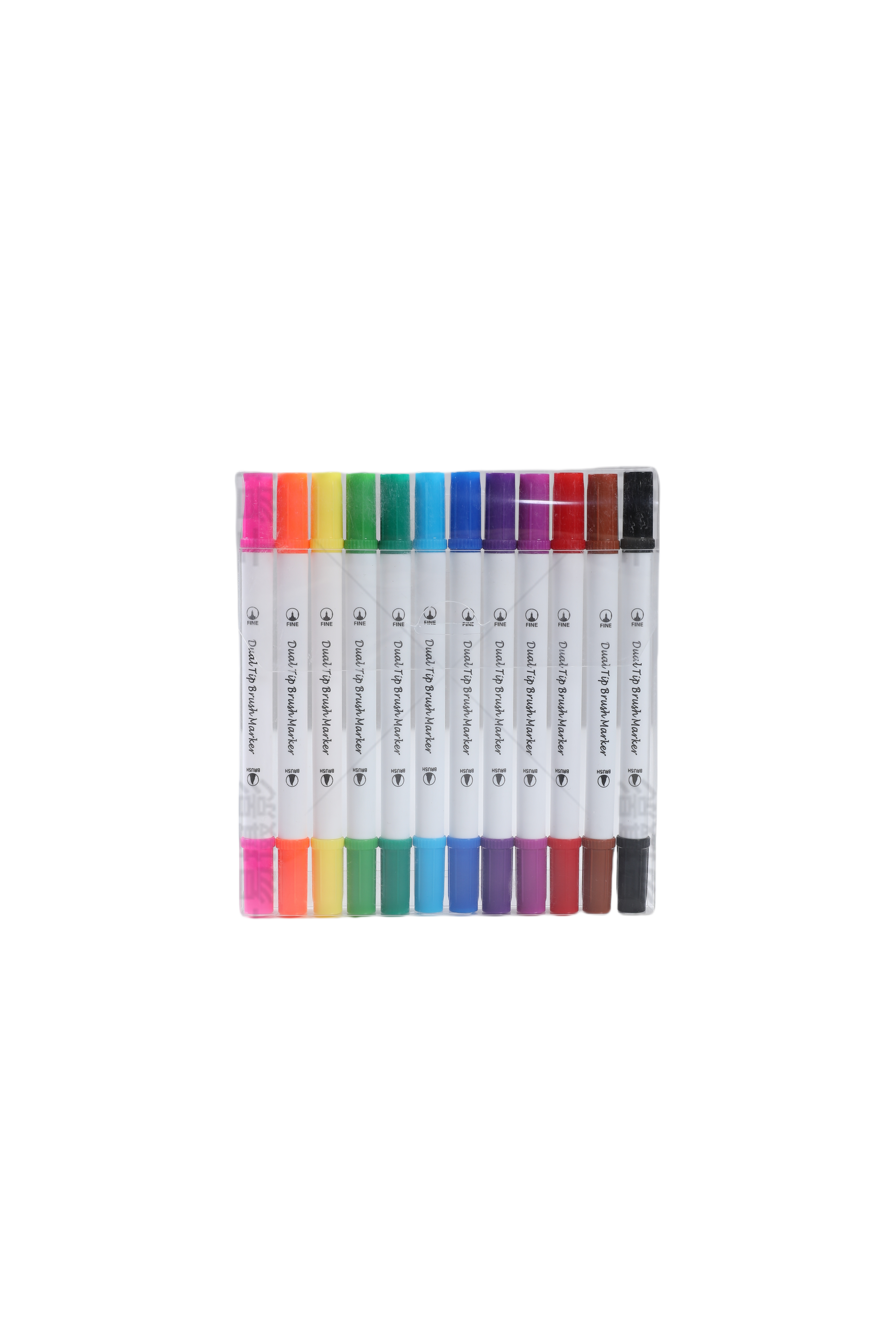 HUILEXING Fineliner, 12 Colors Dual Tip brush Marker, SF-688