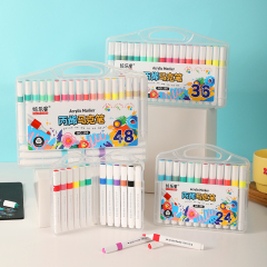 HUILEXING Marker Pen, 12/24/36/48 Colors Triangular Acrylic Marker, SF-166