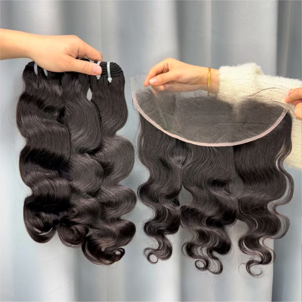 3 Pieces Raw Hair Bundles With 13x4 Lace Frontal Straight