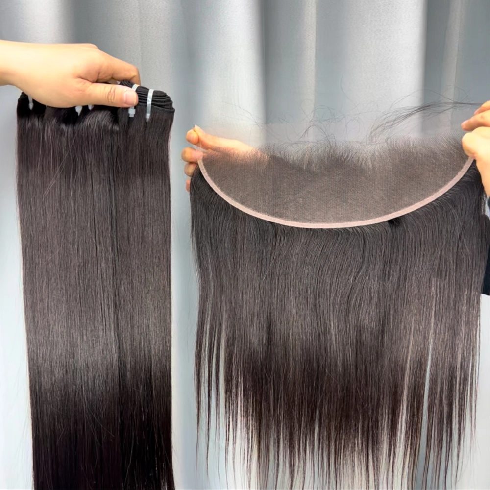 3 Pieces Raw Hair Bundles With 13x4 Lace Frontal Straight