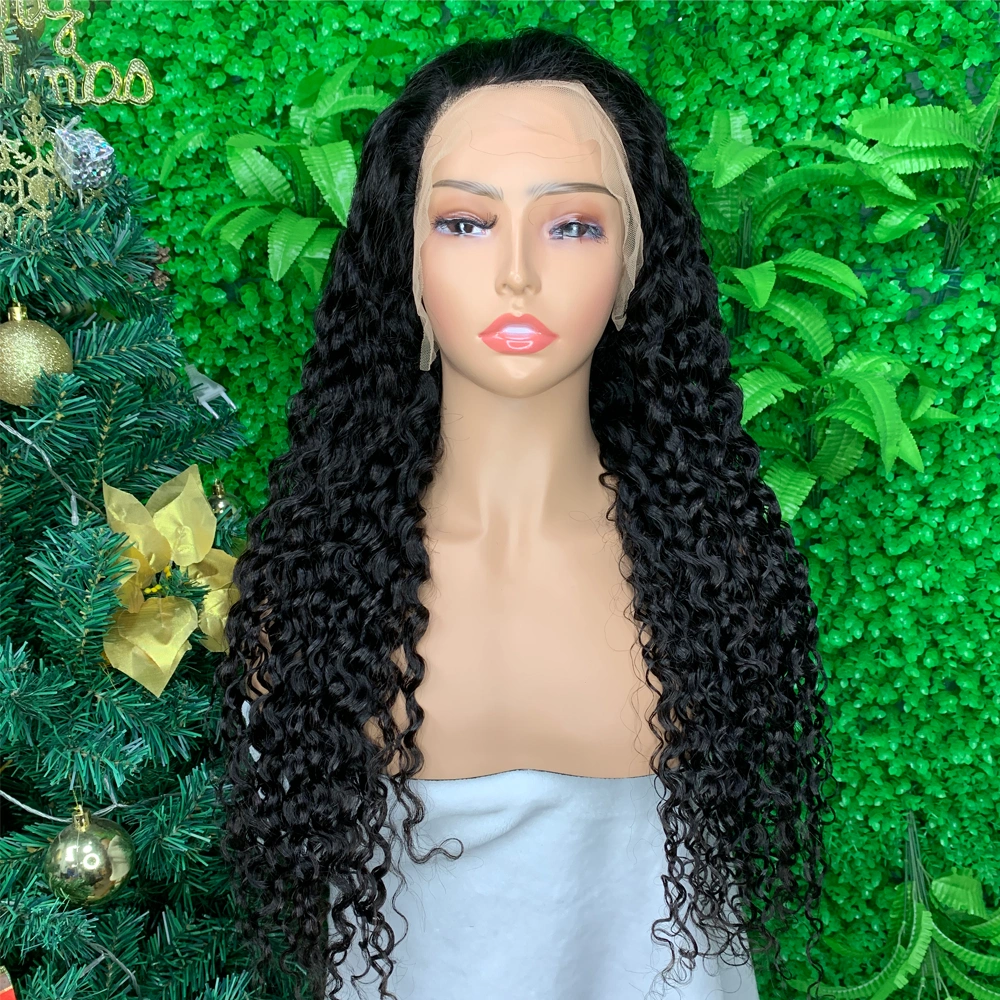 1 Piece Premade Natural Color 13x4 Transparent Lace Frontal Wig Water Wave