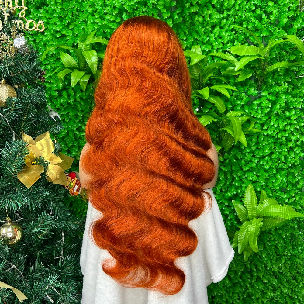 1 Piece Premade Ginger 13x4 Transparent Lace Frontal Wig Body Wave