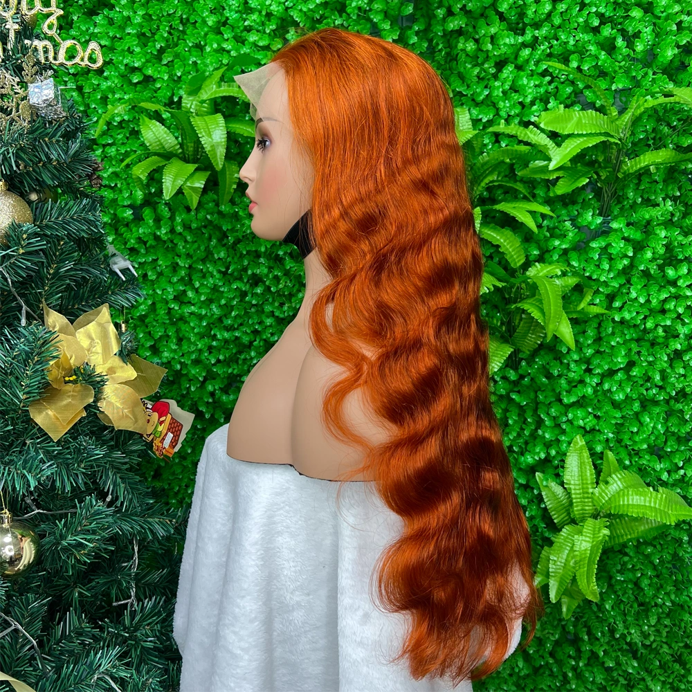 1 Piece Premade Ginger 13x4 Transparent Lace Frontal Wig Body Wave