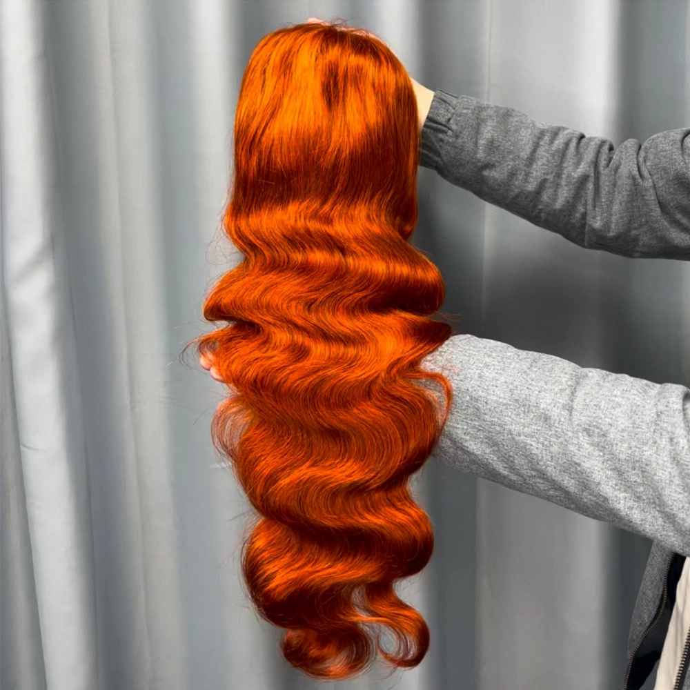 1 Piece Premade Ginger 13x4 Transparent Lace Frontal Wig Body Wave